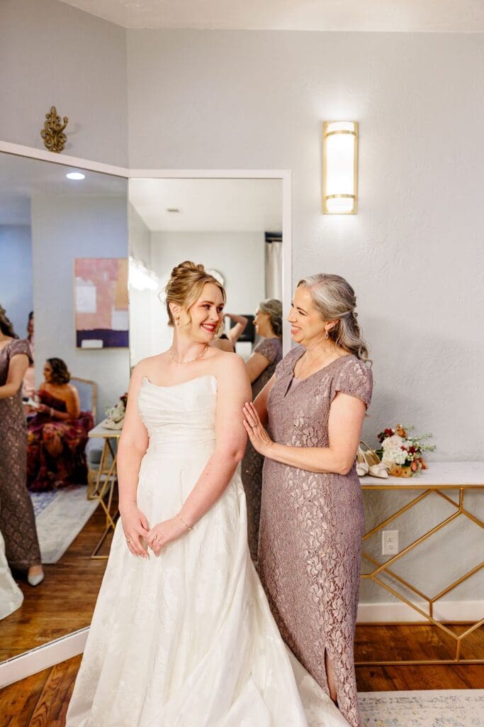 Emotional moment between bride and her mother at The Milestone venue
