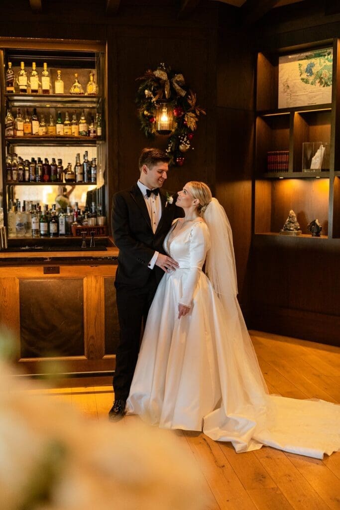 Bar top wedding portraits in Austin Texas